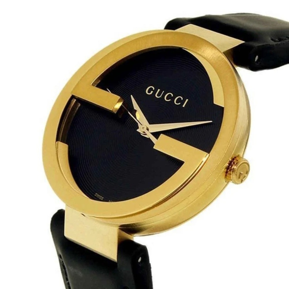 Gucci G Interlocking Black 42MM Dial Leather Strap Watch Latin Grammy Edition - Picture 10 of 15